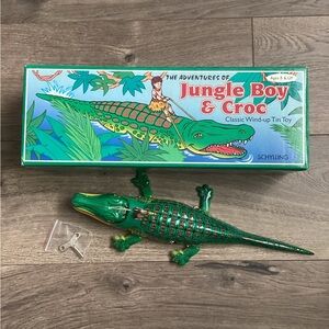 Schylling Jungle Boy And Croc Classic Wind Up Tin Toy Collector Series 2003